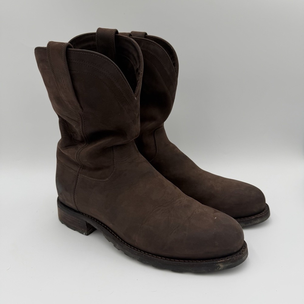 Tecovas Men's Ranch Wear Boots Brown Leather Size 12.5 EE Western Heavy Duty